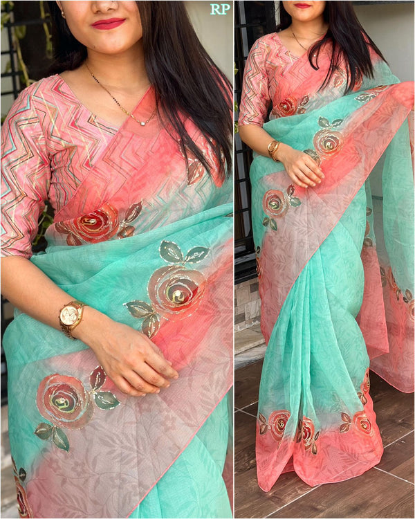 Lable mishwa presents jiyana -leno cotton Saree