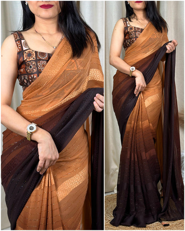 Lable mishwa Presents A New Budget Geogette Saree For Women