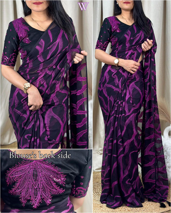 Lable mishwa presents Semi Bamber Brasso saree